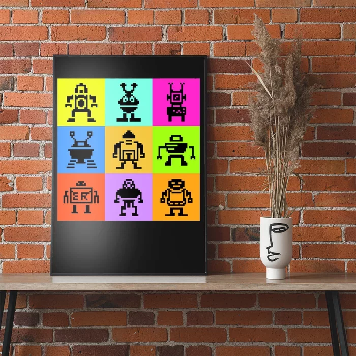 Pixelated Robot Collection Poster