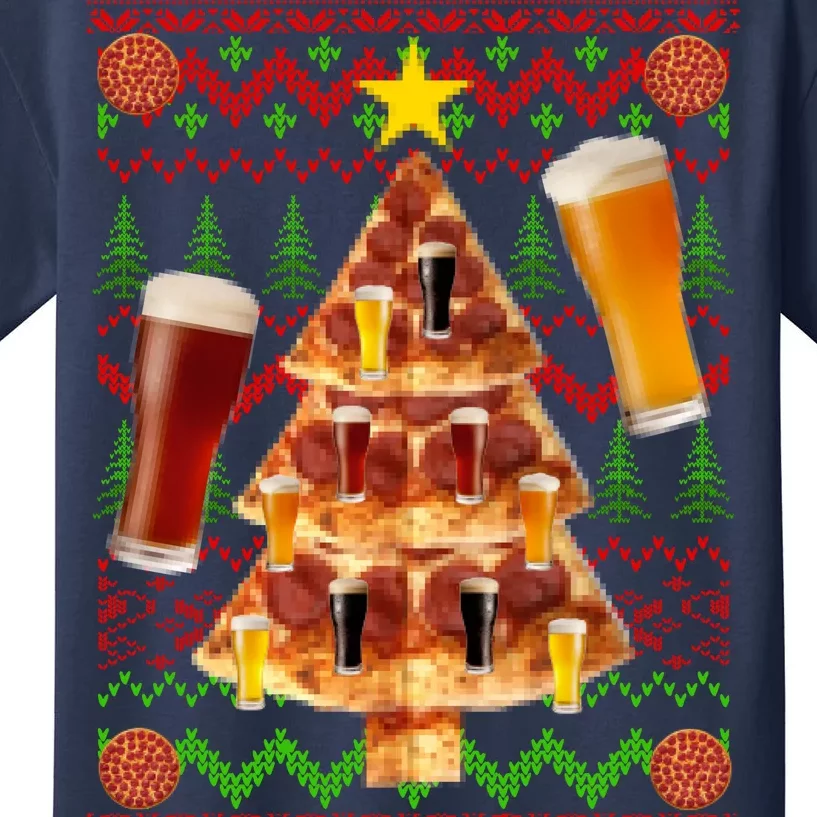 Pizza and Beer Ugly Christmas Sweater Kids T-Shirt