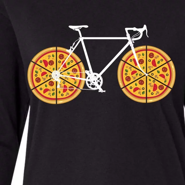 Pizza Bicycle Womens Cotton Relaxed Long Sleeve T-Shirt