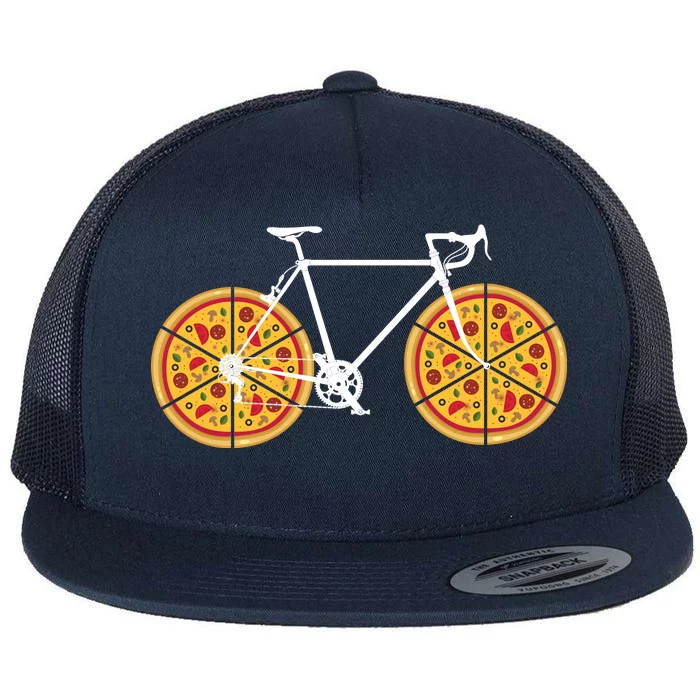 Pizza Bicycle Flat Bill Trucker Hat