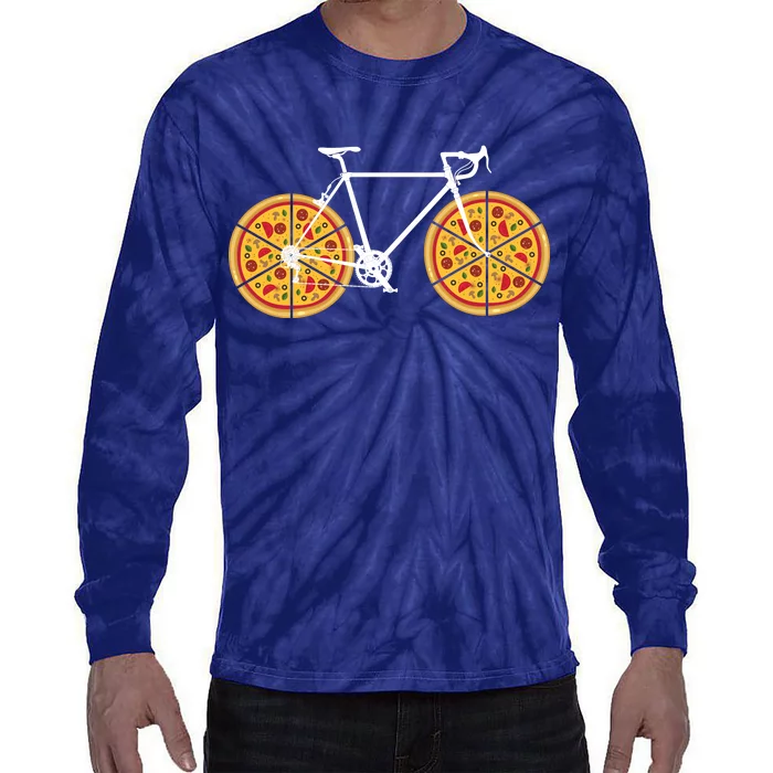 Pizza Bicycle Tie-Dye Long Sleeve Shirt