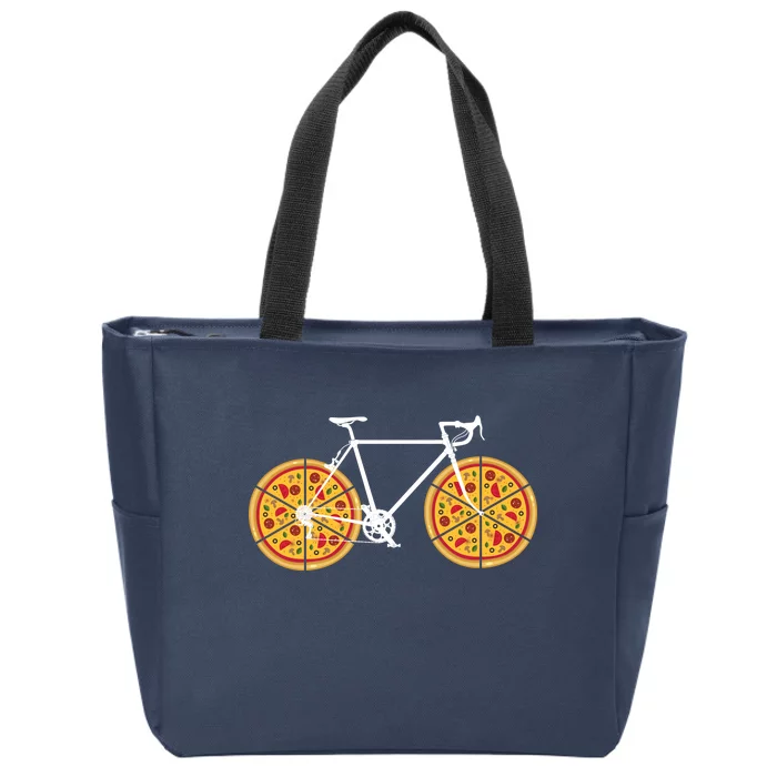 Pizza Bicycle Zip Tote Bag