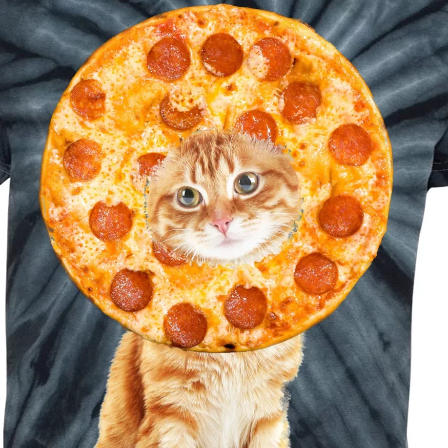 Pizza Cat Kids Tie-Dye T-Shirt