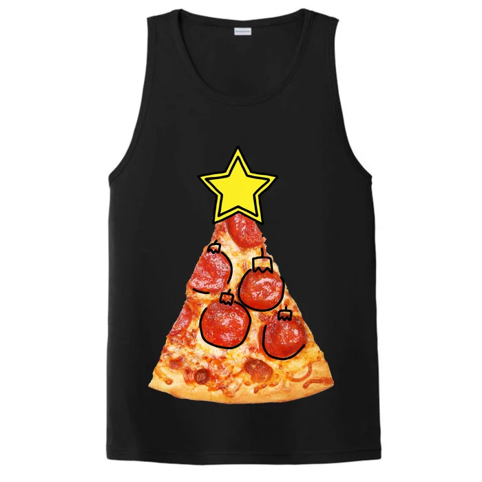 Pizza Christmas Tree Star Performance Tank