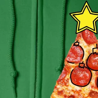 Pizza Christmas Tree Star Full Zip Hoodie