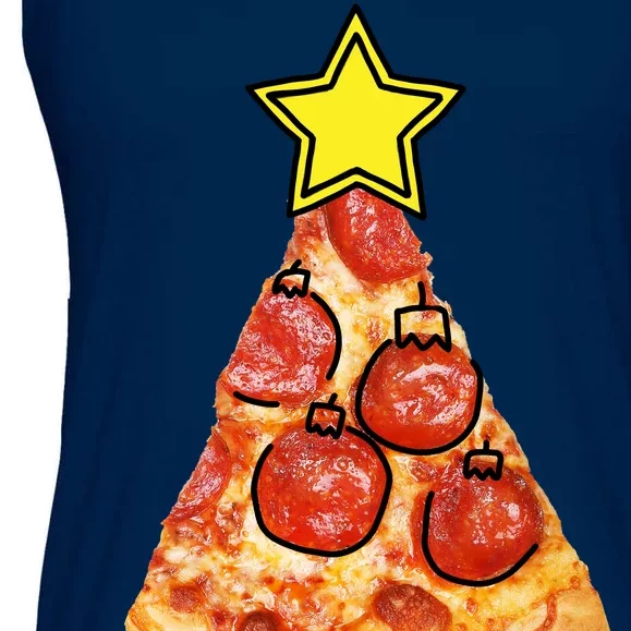 Pizza Christmas Tree Star Ladies Essential Flowy Tank