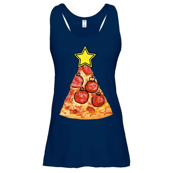 Pizza Christmas Tree Star Ladies Essential Flowy Tank