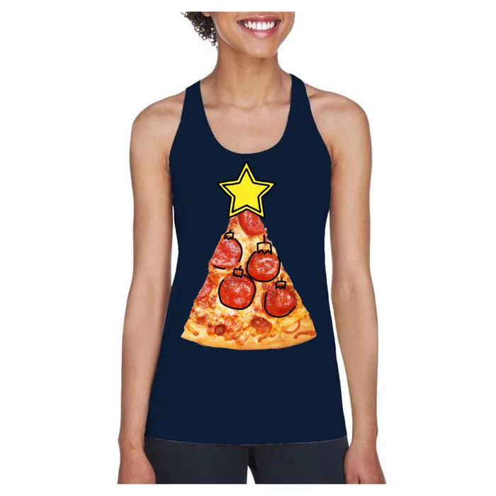 Pizza Christmas Tree Star Women's Racerback Tank