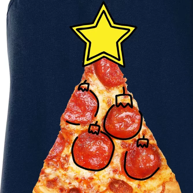 Pizza Christmas Tree Star Women's Racerback Tank