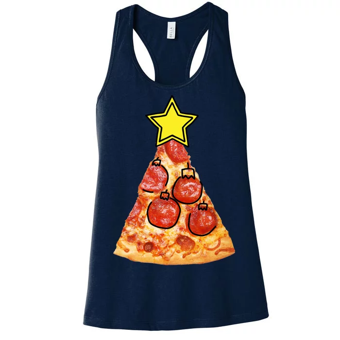 Pizza Christmas Tree Star Women's Racerback Tank