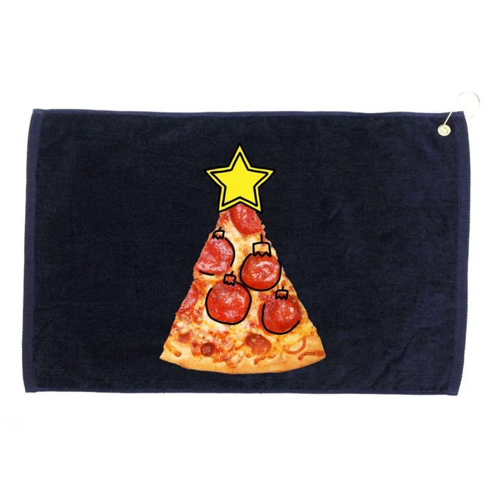 Pizza Christmas Tree Star Grommeted Golf Towel