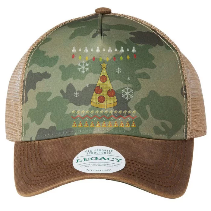 Pizza Christmas Tree Ugly Legacy Tie Dye Trucker Hat