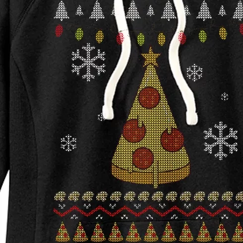 Pizza Christmas Tree Ugly Women's Fleece Hoodie