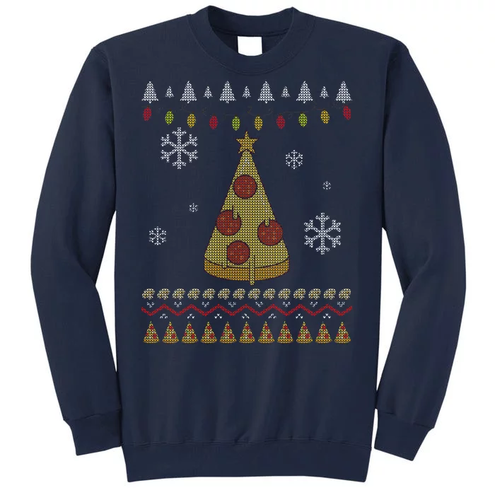 Pizza Christmas Tree Ugly Tall Sweatshirt