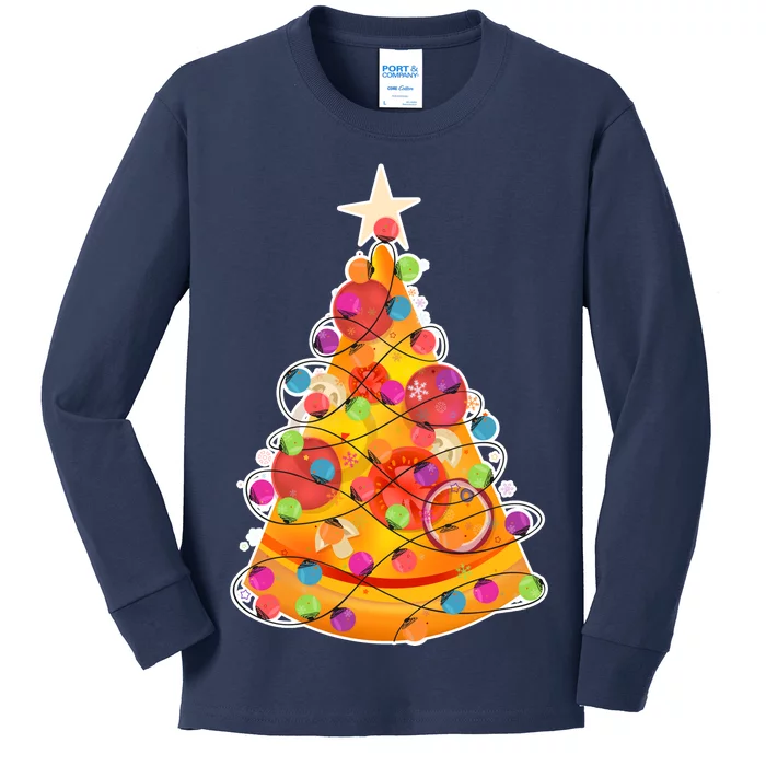 Pizza Crustmas Tree Kids Long Sleeve Shirt