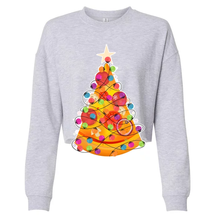 Pizza Crustmas Tree Cropped Pullover Crew