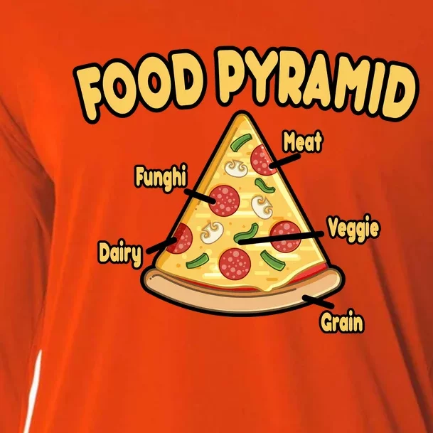 Pizza Food Pyramid Cooling Performance Long Sleeve Crew