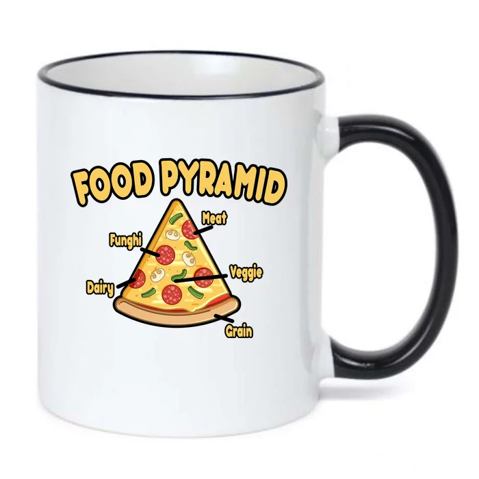 Pizza Food Pyramid Black Color Changing Mug