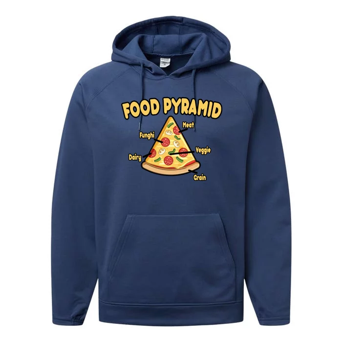 Pizza Food Pyramid Performance Fleece Hoodie