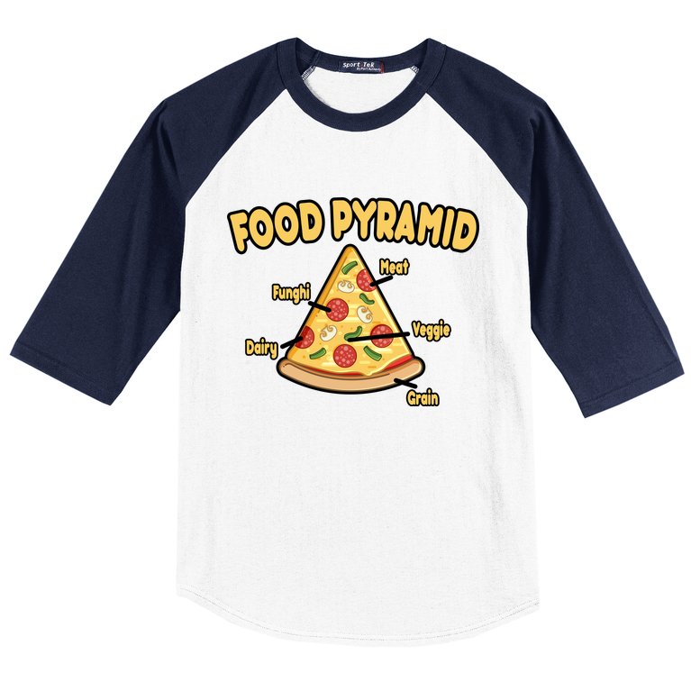 Pizza Food Pyramid Baseball Sleeve Shirt