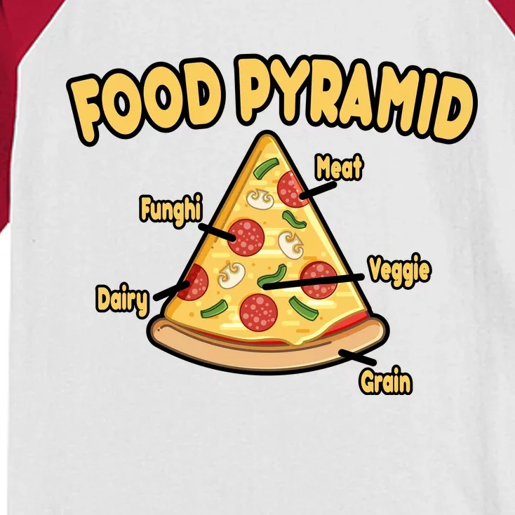 Pizza Food Pyramid Kids Colorblock Raglan Jersey