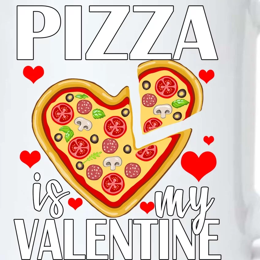 Pizza Is My Valentine Black Color Changing Mug