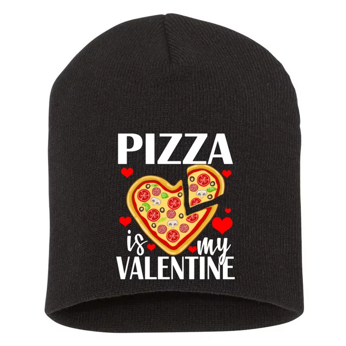 Pizza Is My Valentine Short Acrylic Beanie