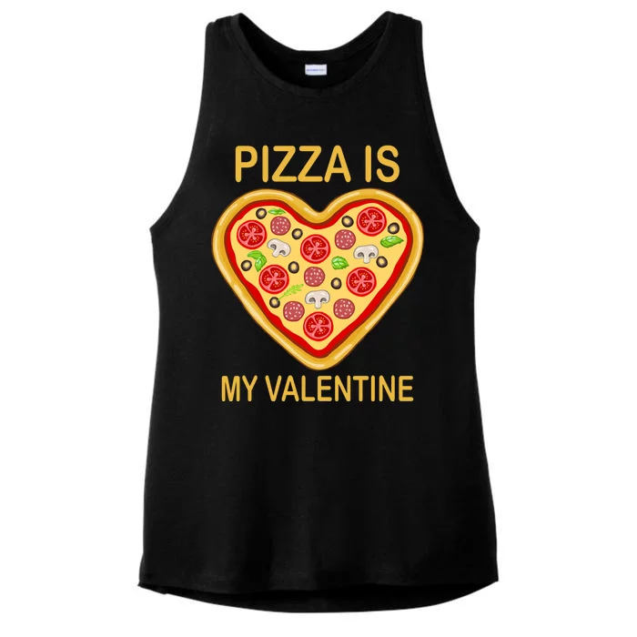 Pizza Is My Valentine Funny Pizza Lover Ladies Tri-Blend Wicking Tank