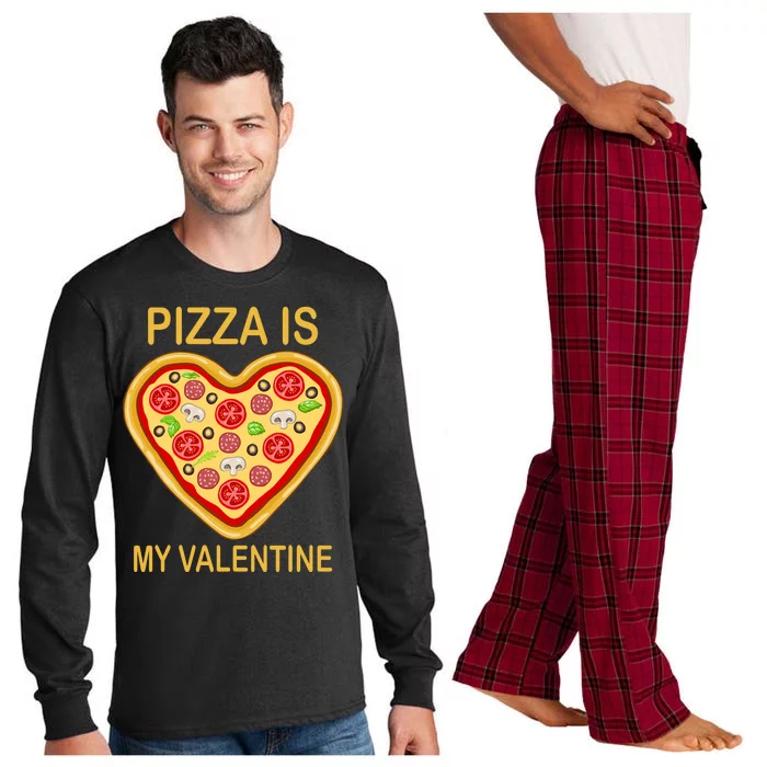 Pizza Is My Valentine Funny Pizza Lover Long Sleeve Pajama Set