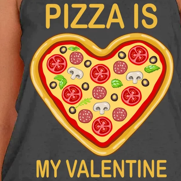 Pizza Is My Valentine Funny Pizza Lover Women's Knotted Racerback Tank