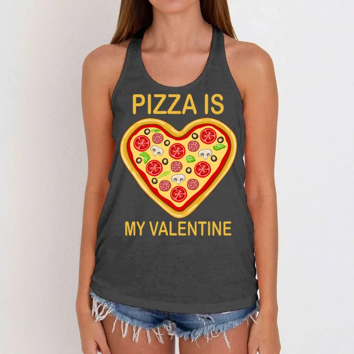 Pizza Is My Valentine Funny Pizza Lover Women's Knotted Racerback Tank