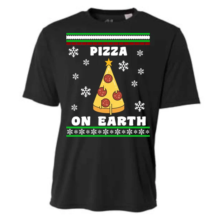 Pizza On Earth Ugly Christmas Cooling Performance Crew T-Shirt