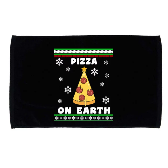 Pizza On Earth Ugly Christmas Microfiber Hand Towel