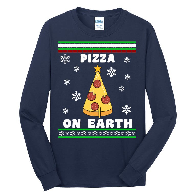Pizza On Earth Ugly Christmas Tall Long Sleeve T-Shirt