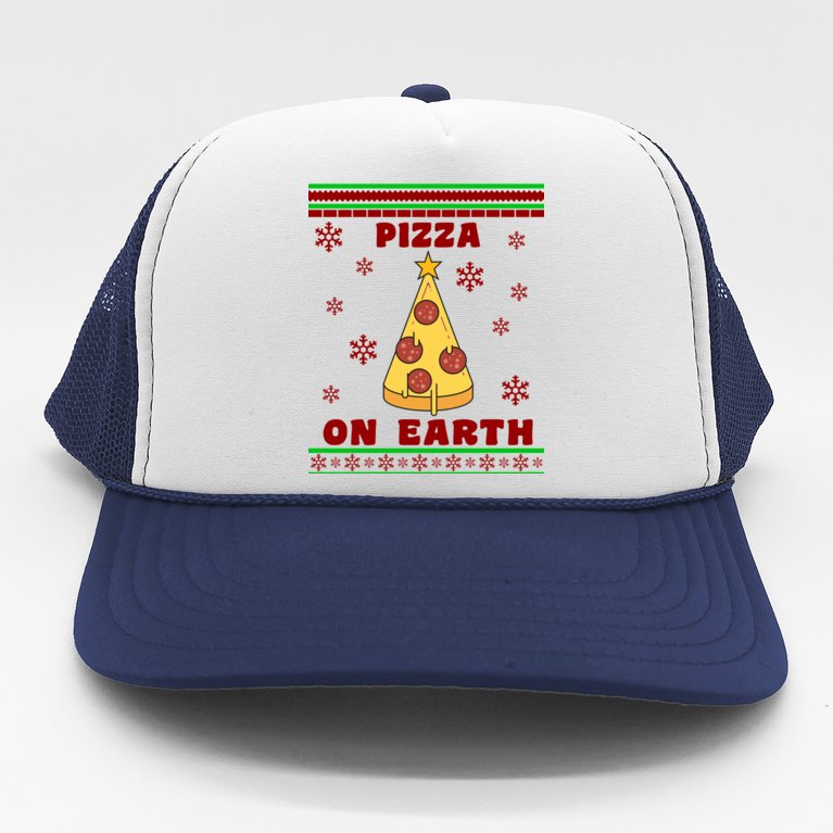 Pizza On Earth Ugly Christmas Trucker Hat