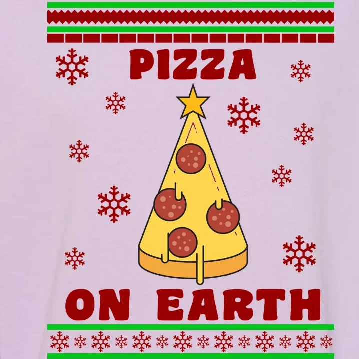 Pizza On Earth Ugly Christmas Garment-Dyed Sweatshirt