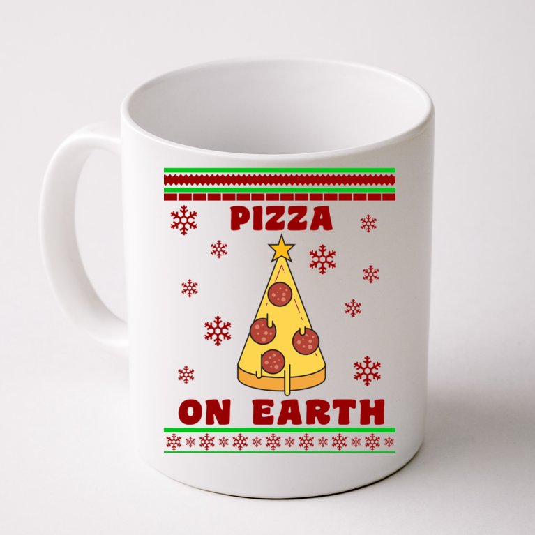 Pizza On Earth Ugly Christmas Coffee Mug