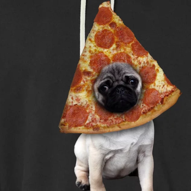 Pizza Pug Dog Garment-Dyed Fleece Hoodie