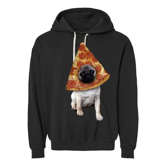 Pizza Pug Dog Garment-Dyed Fleece Hoodie