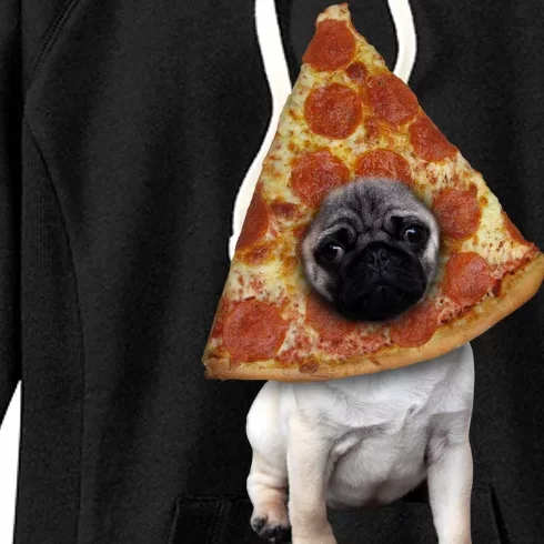 Pizza Pug Dog Women's Fleece Hoodie