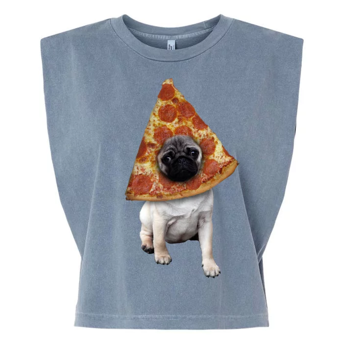 Pizza Pug Dog Garment-Dyed Women's Muscle Tee