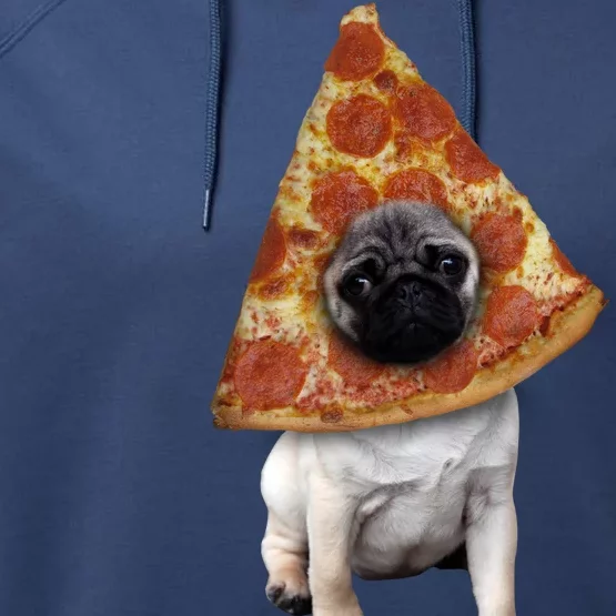 Pizza Pug Dog Performance Fleece Hoodie