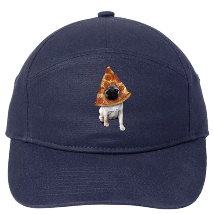 Pizza Pug Dog 7-Panel Snapback Hat