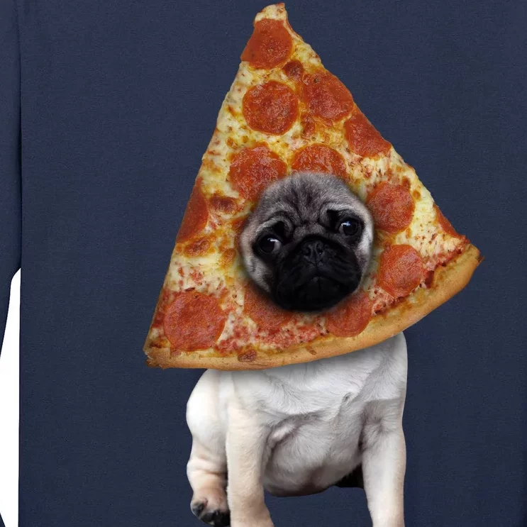 Pizza Pug Dog Tall Long Sleeve T-Shirt