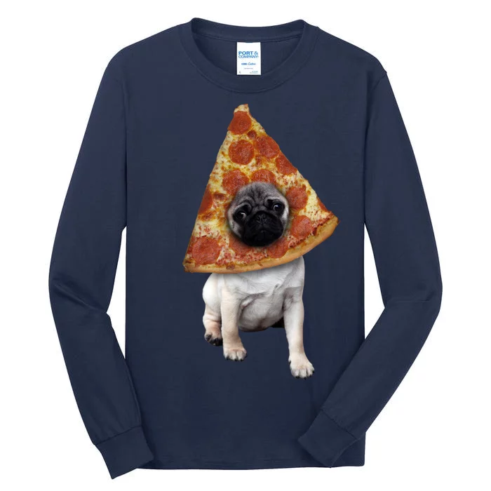 Pizza Pug Dog Tall Long Sleeve T-Shirt