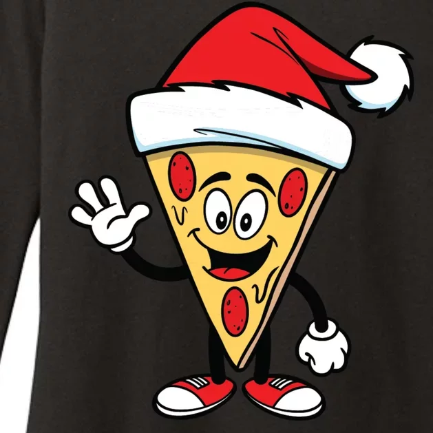 Pizza Santa Womens CVC Long Sleeve Shirt