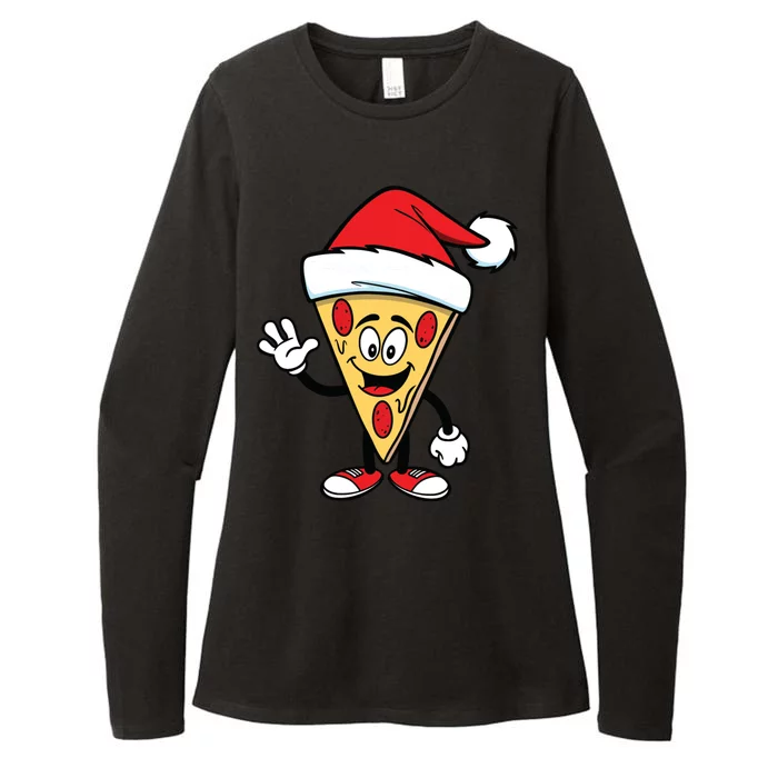 Pizza Santa Womens CVC Long Sleeve Shirt