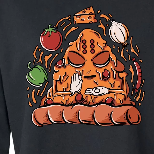 Pizza Warrior Cropped Pullover Crew