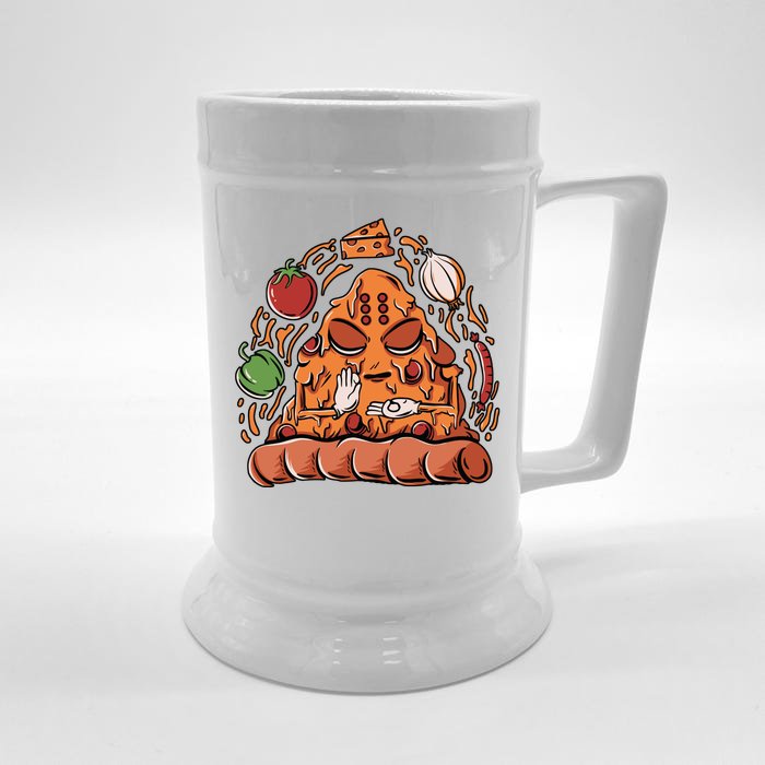 Pizza Warrior Front & Back Beer Stein