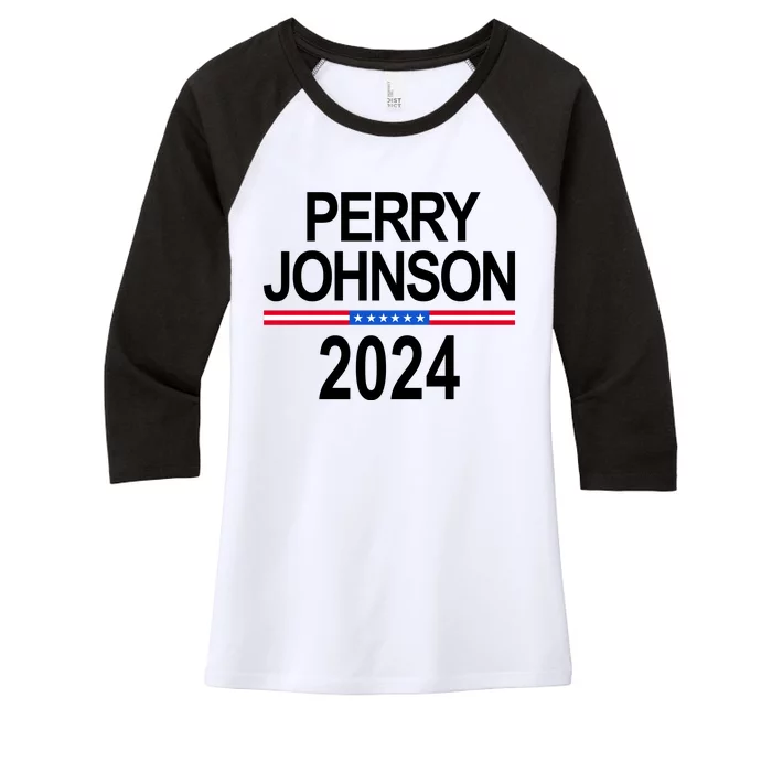 Perry Johnson 2024 Election Women's Tri-Blend 3/4-Sleeve Raglan Shirt